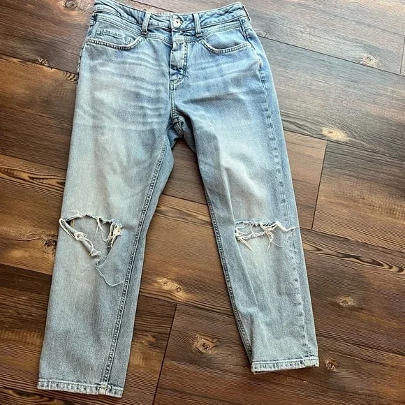 Anthropologie PILCRO distressed high-rise slim jeans size 29 petite light wash - Picture 2 of 16